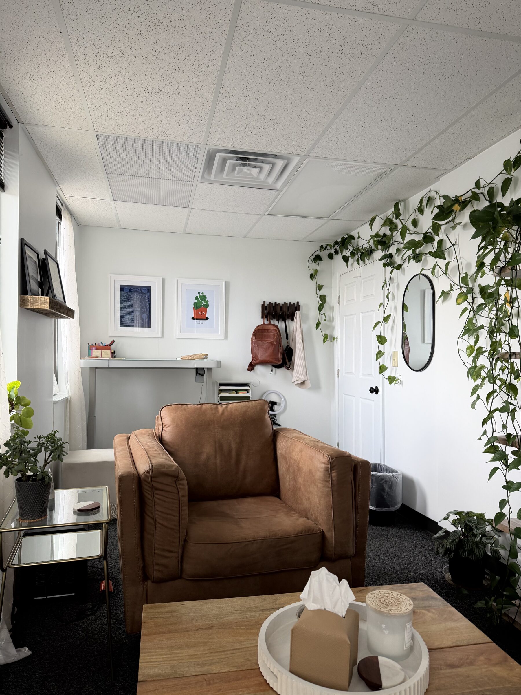 The hallway leading to the Anomaly Therapy office suites.